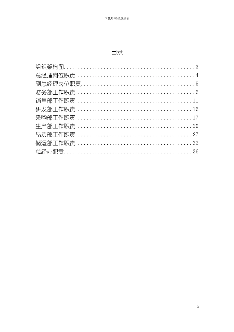 公司岗位职责全集模板_第3页