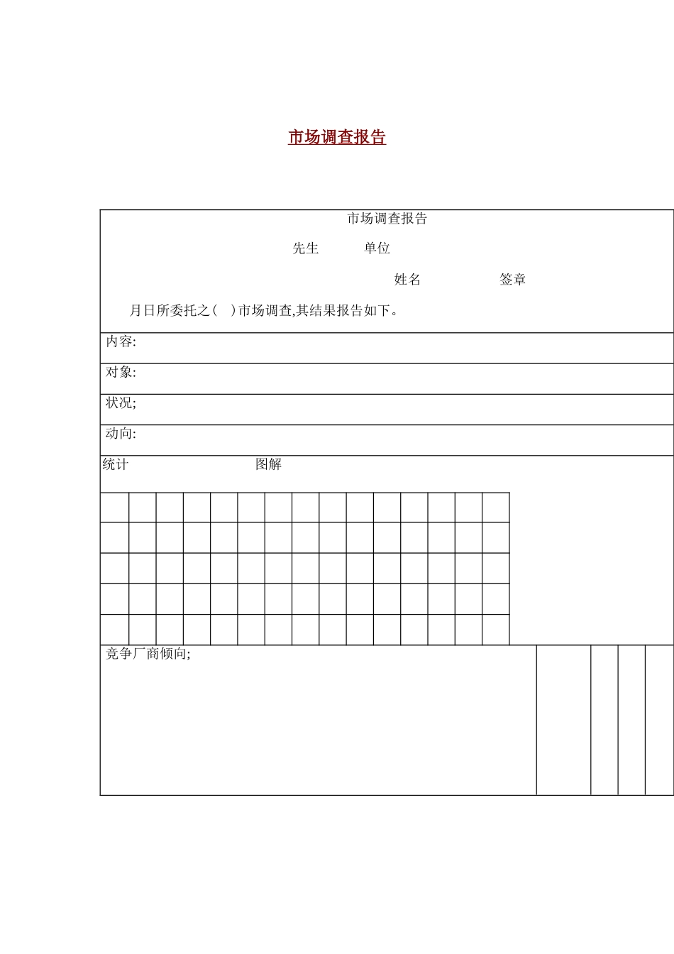 公司市场调查报告分析记录表_第2页