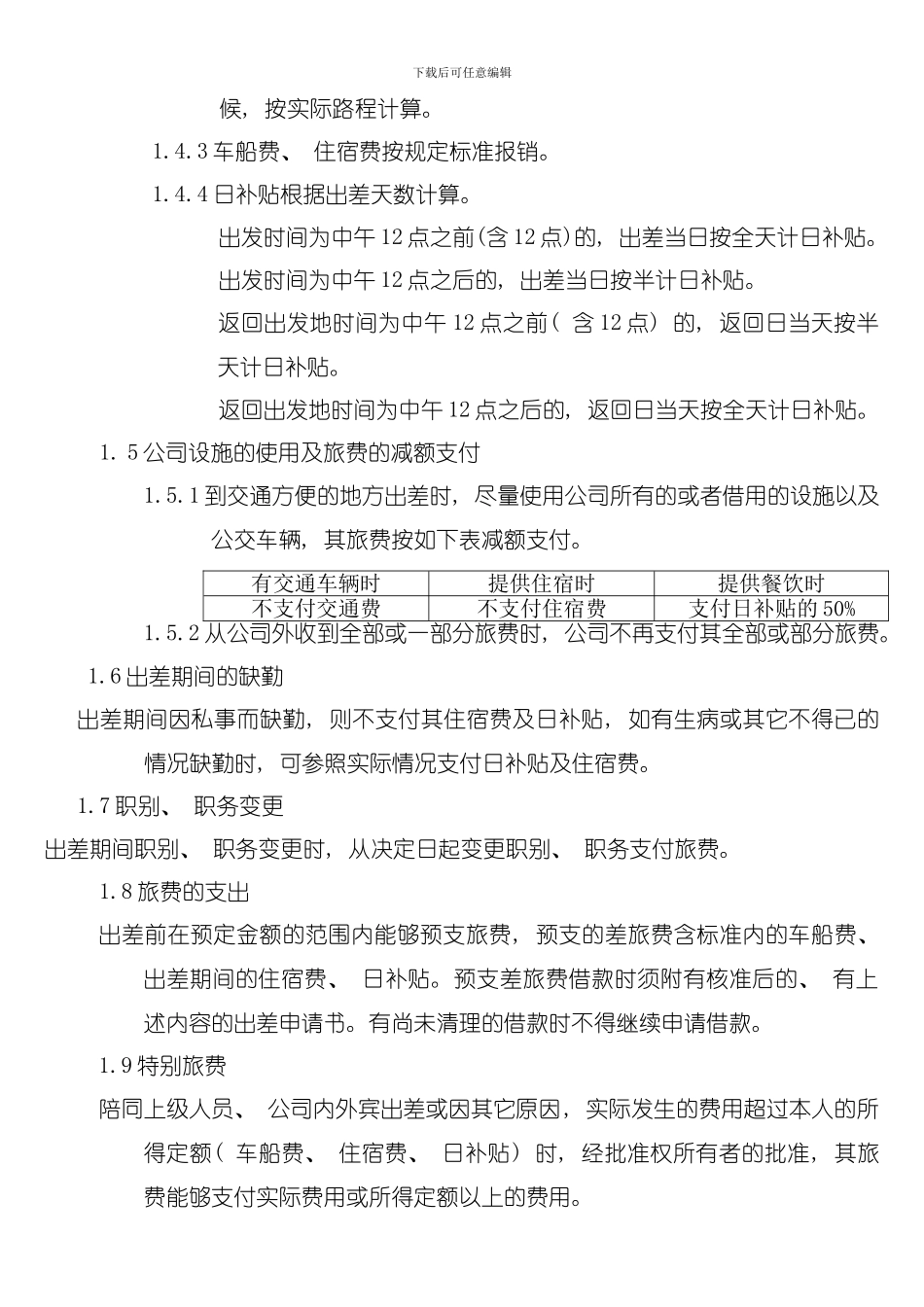 公司差旅费报销管理制度模板_第2页