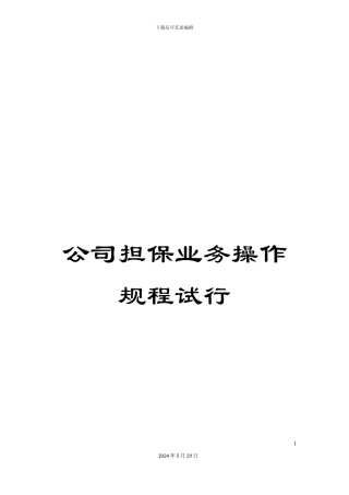 公司担保业务操作规程试行