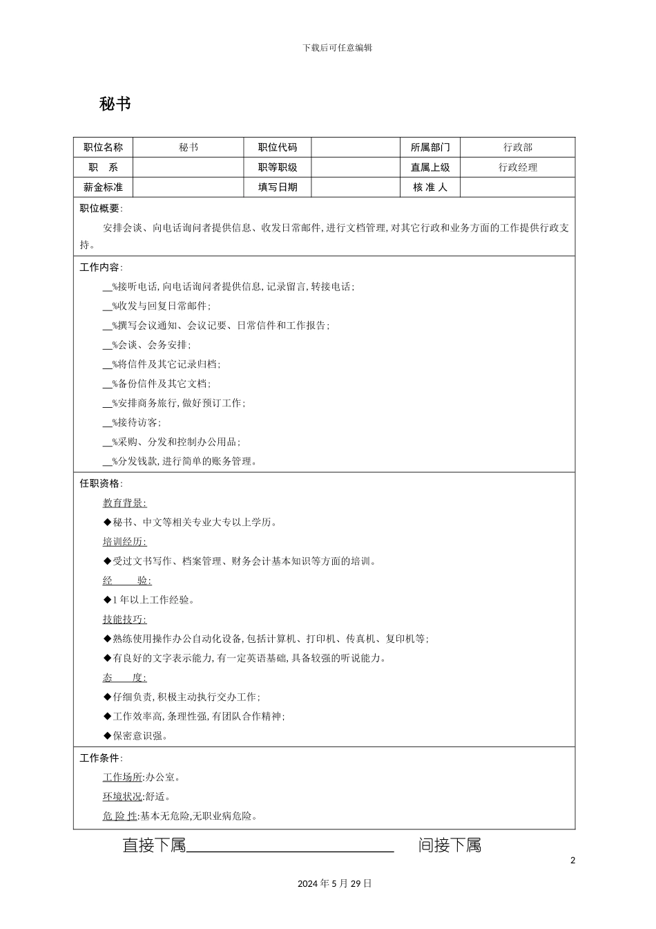 公司秘书岗位职责_第2页