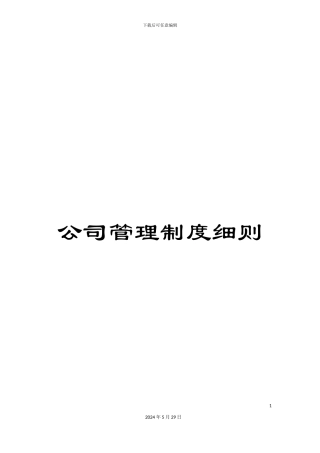 公司管理制度细则