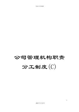 公司管理机构职责分工制度(C)