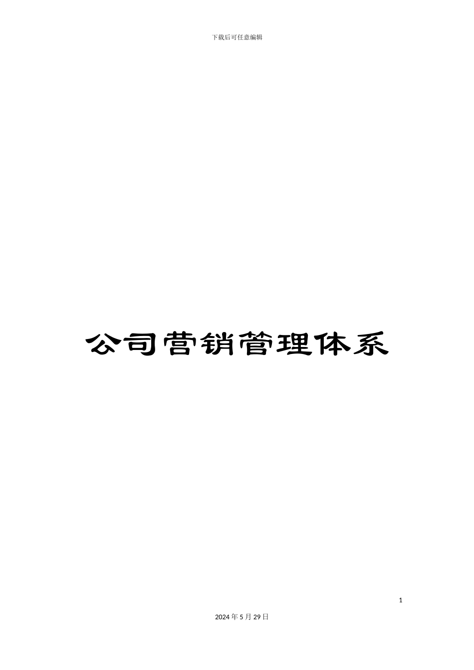 公司营销管理体系_第1页