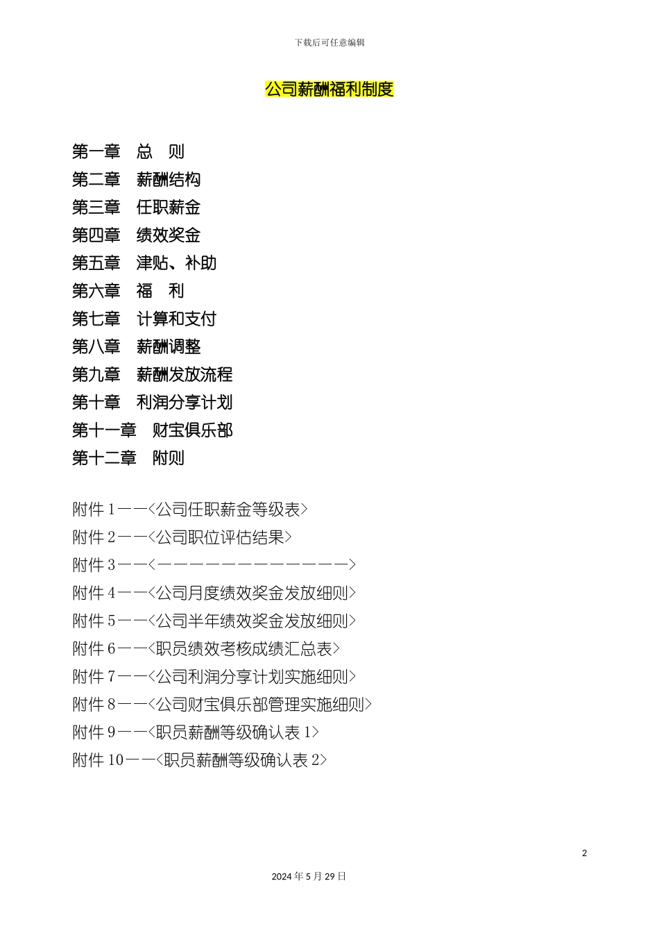 公司薪酬福利制度汇编_第2页