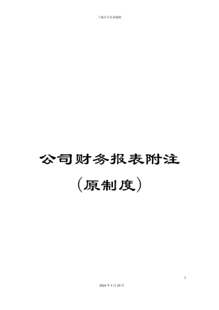 公司财务报表附注