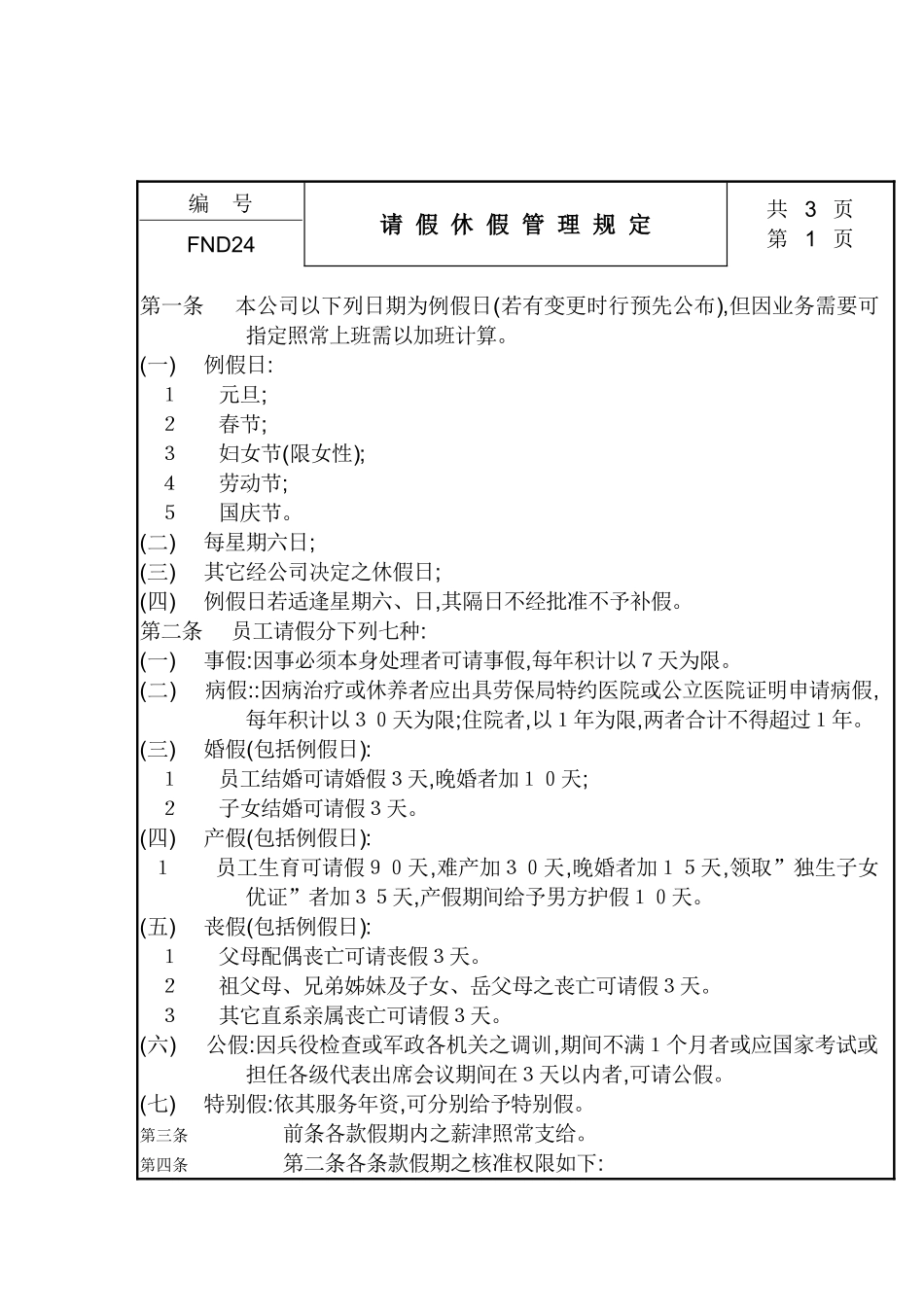 公司请假休假管理制度_第2页