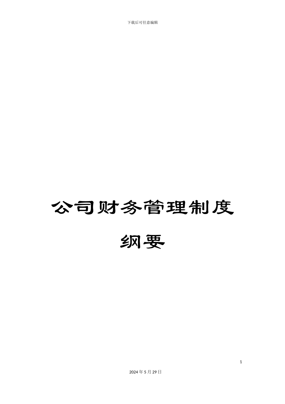 公司财务管理制度纲要_第1页