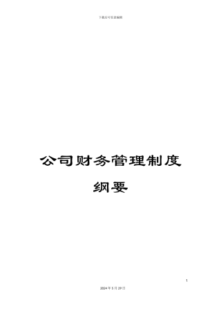 公司财务管理制度纲要