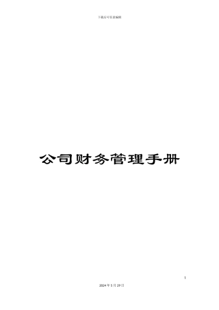 公司财务管理手册