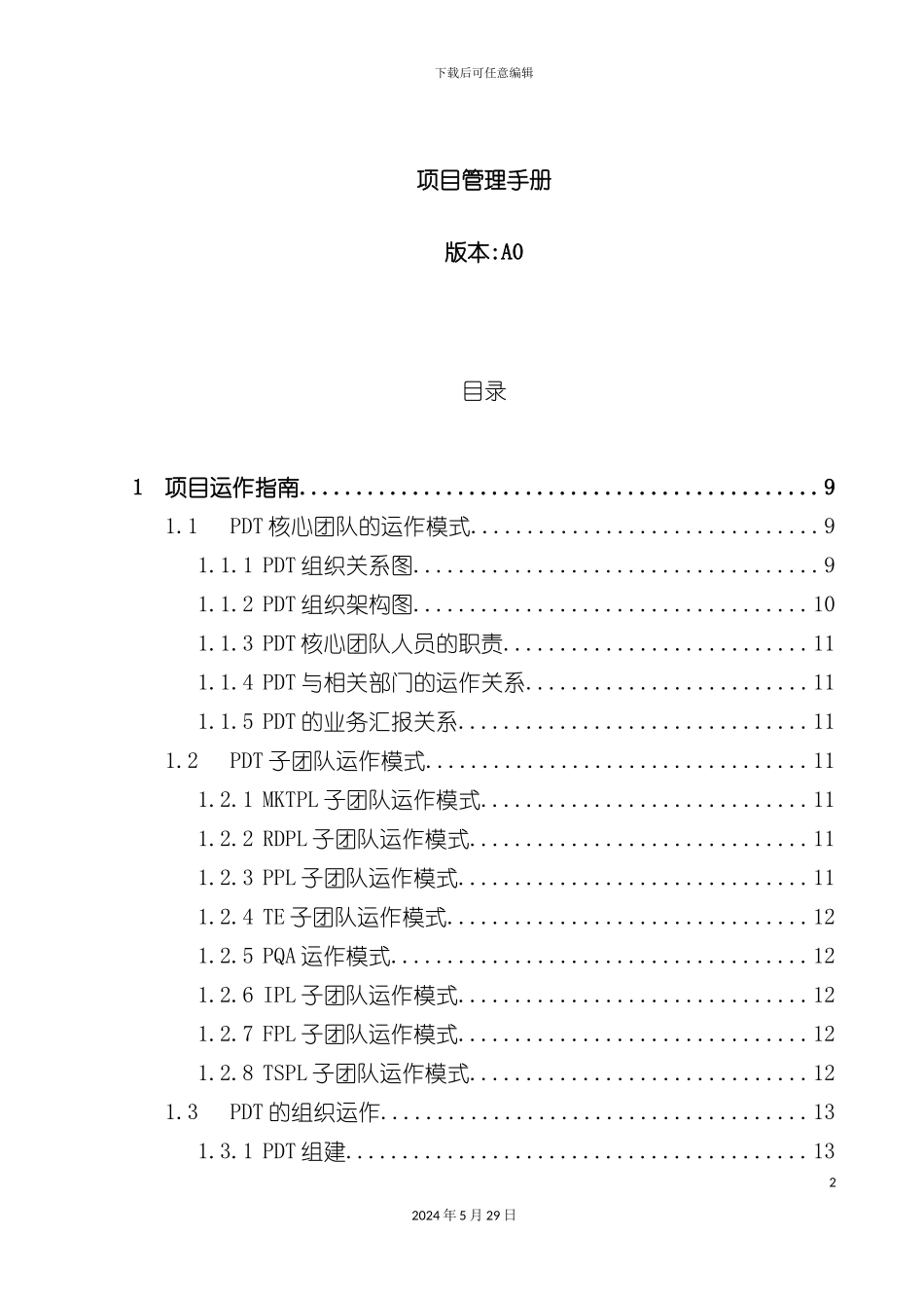 公司项目管理手册文案_第2页