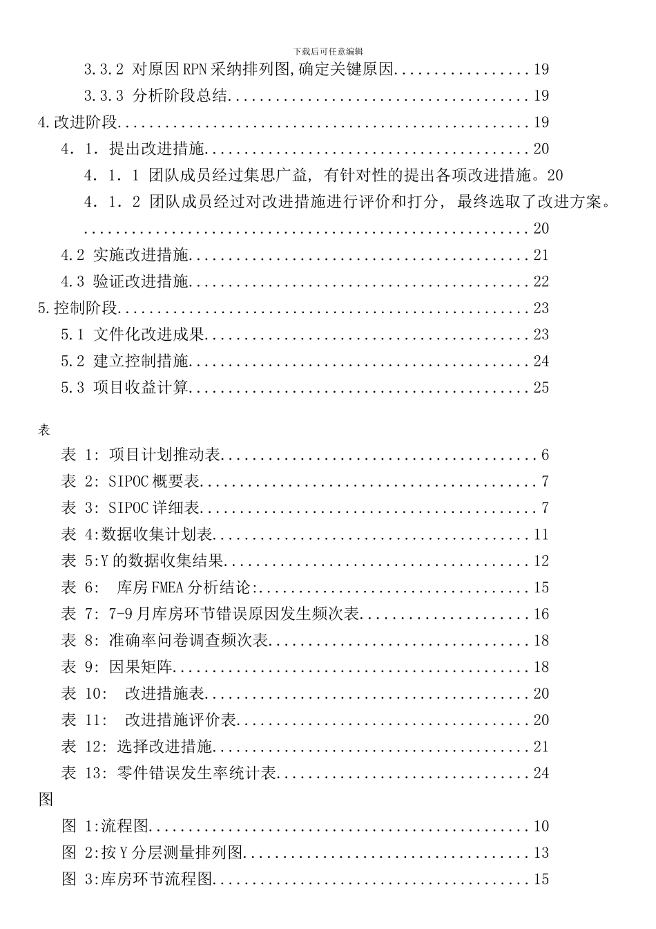 六西格玛项目报告模板样本_第3页