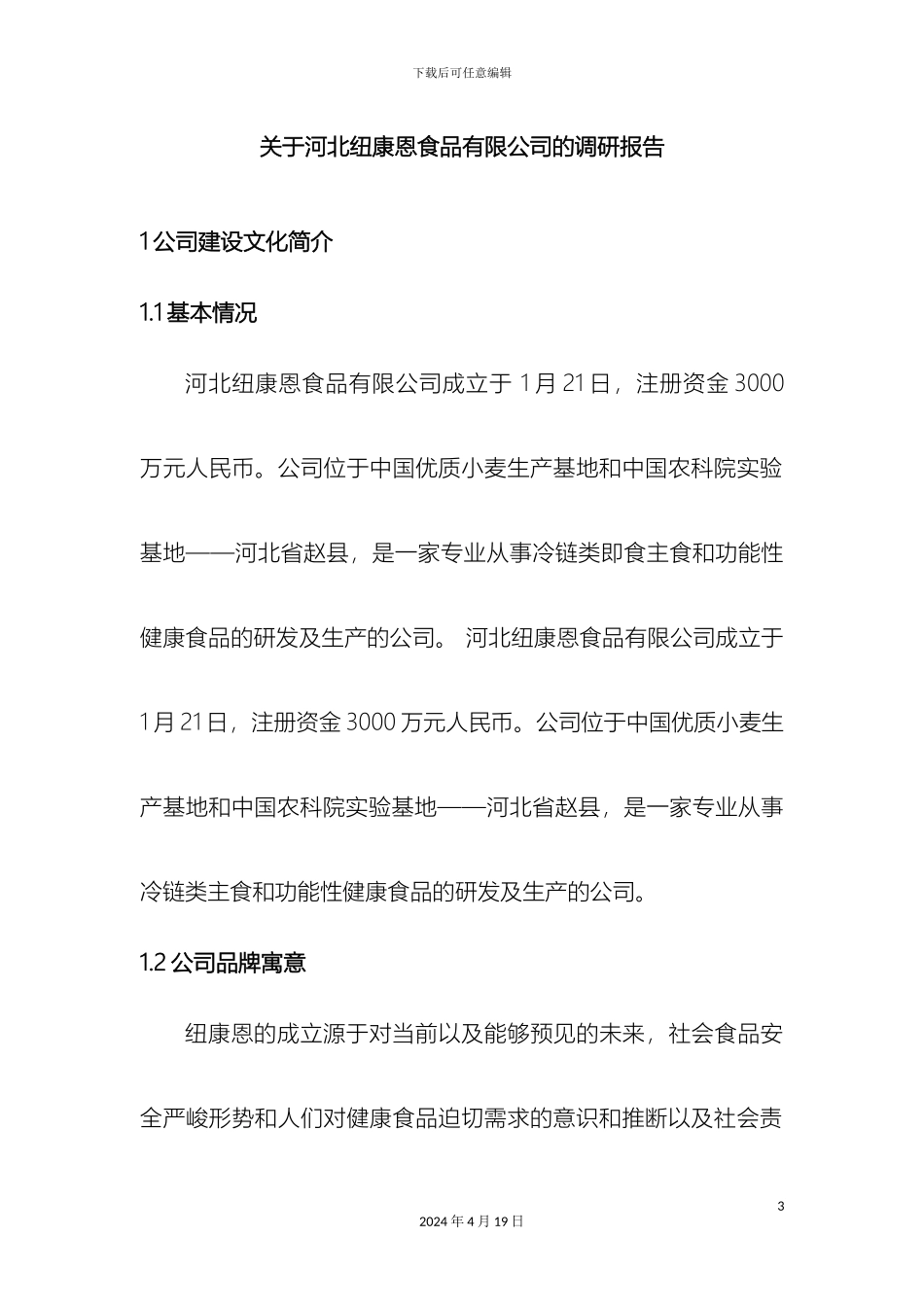 关于纽康恩食品有限公司的调研报告_第3页