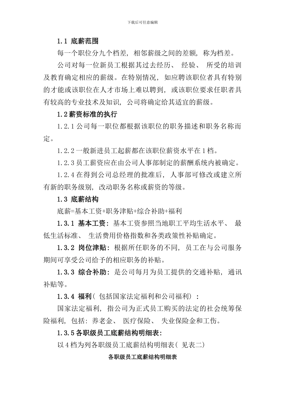 养老院薪酬管理体系样本_第2页