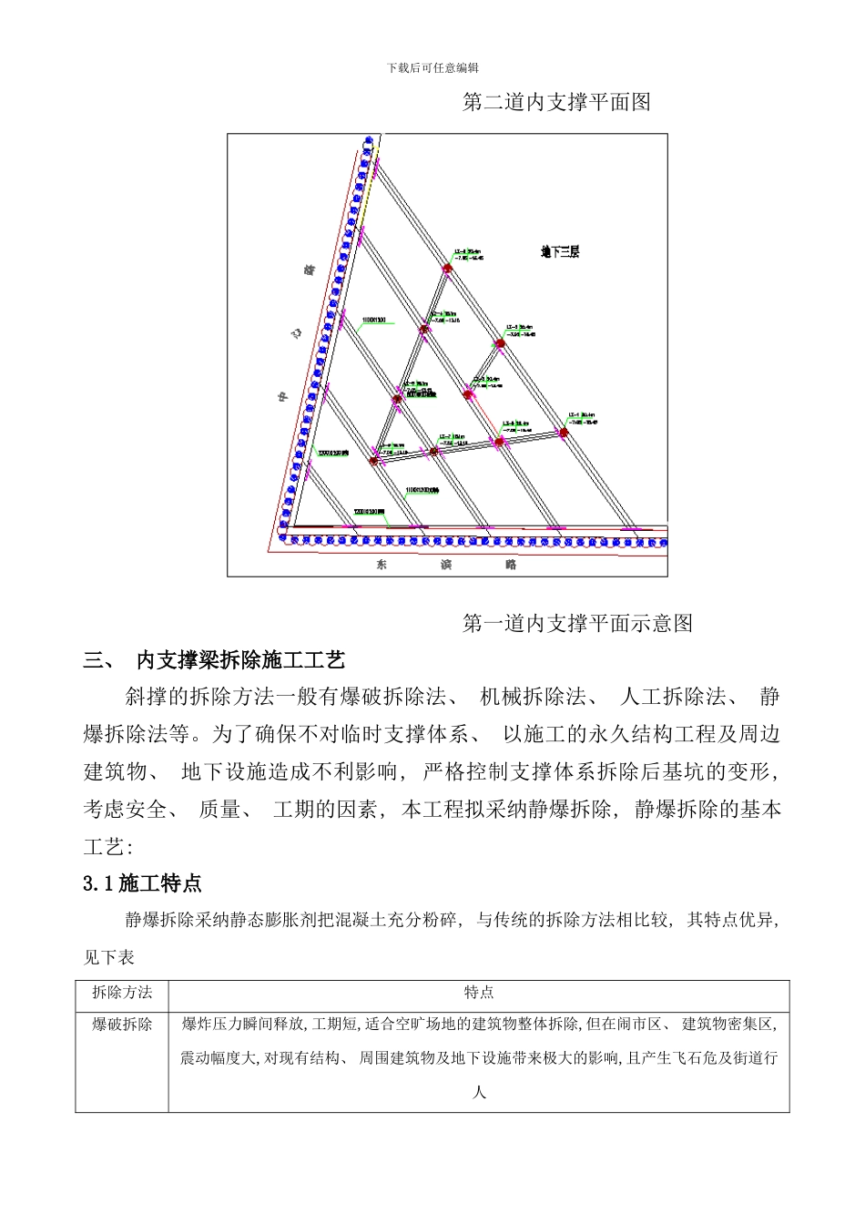内支撑静爆拆除施工方案样本_第3页