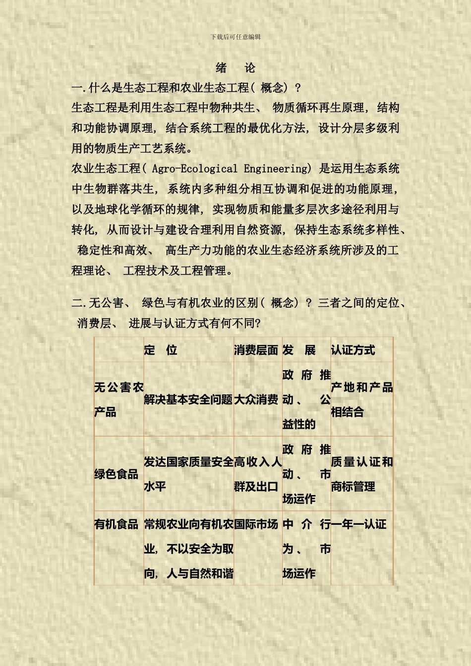 农业生态工程习题样本_第1页