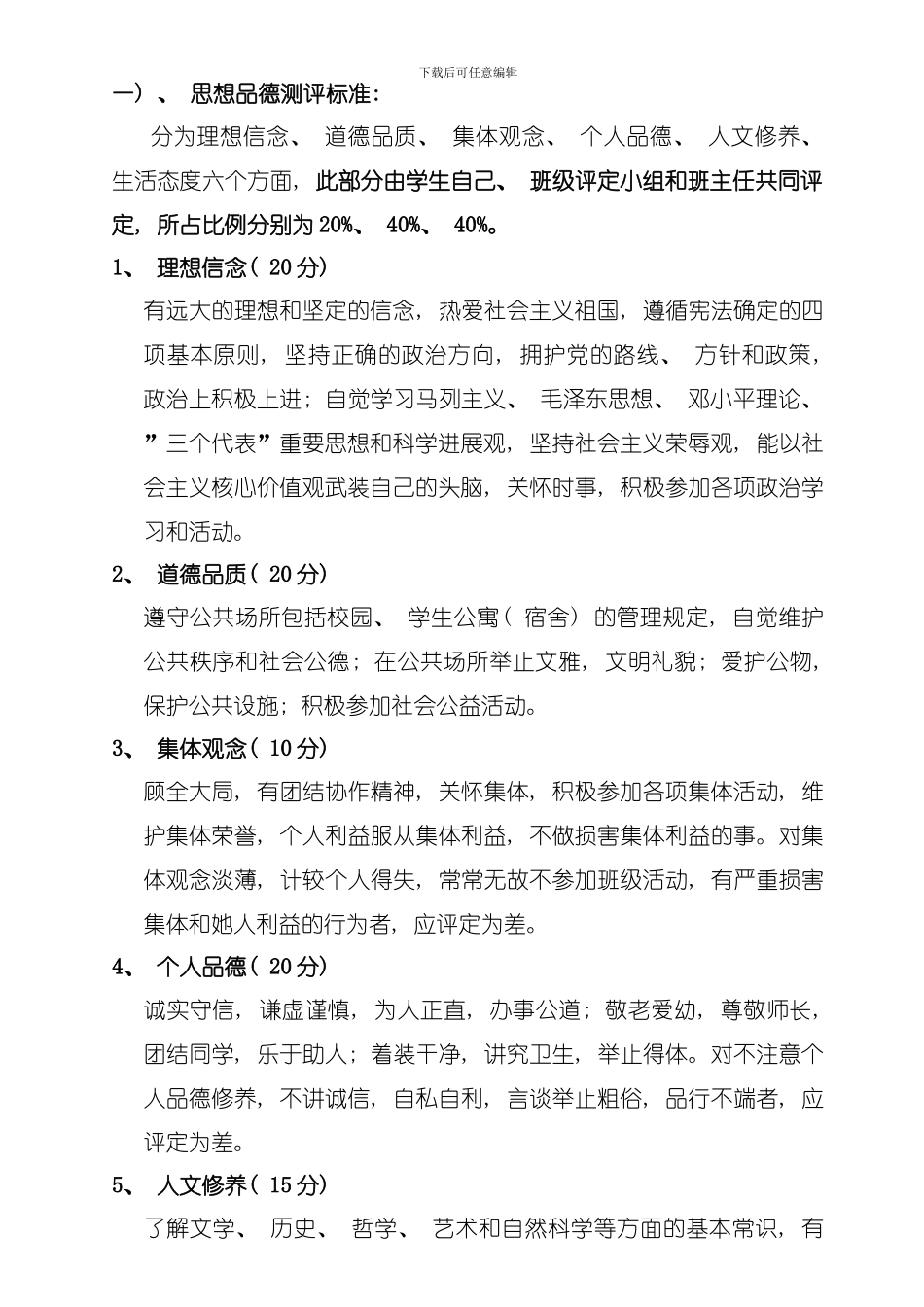 农学与生物技术学院学生素质综合测评细则模板_第2页