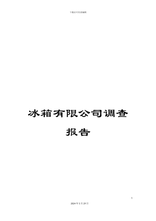 冰箱有限公司调查报告