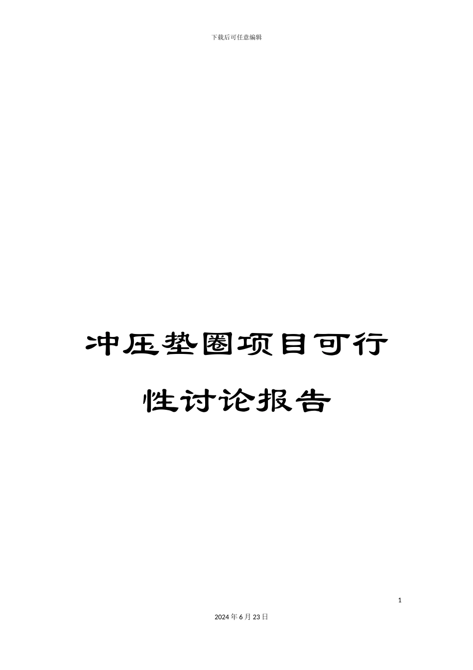 冲压垫圈项目可行性研究报告_第1页