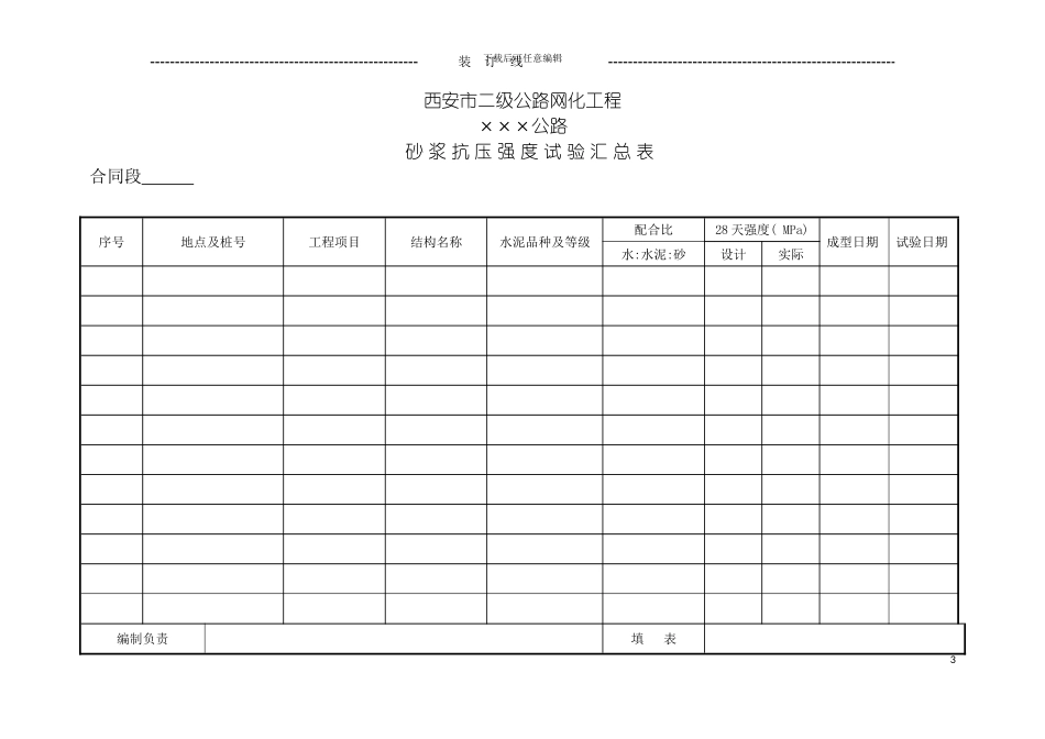 砌石工程质量检查表格模板_第3页