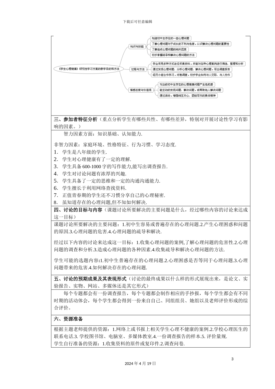 研究性学习方案学生心理健康田微_第3页