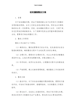 砼柱漏振整改方案