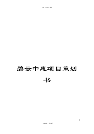 碧云中惠项目策划书