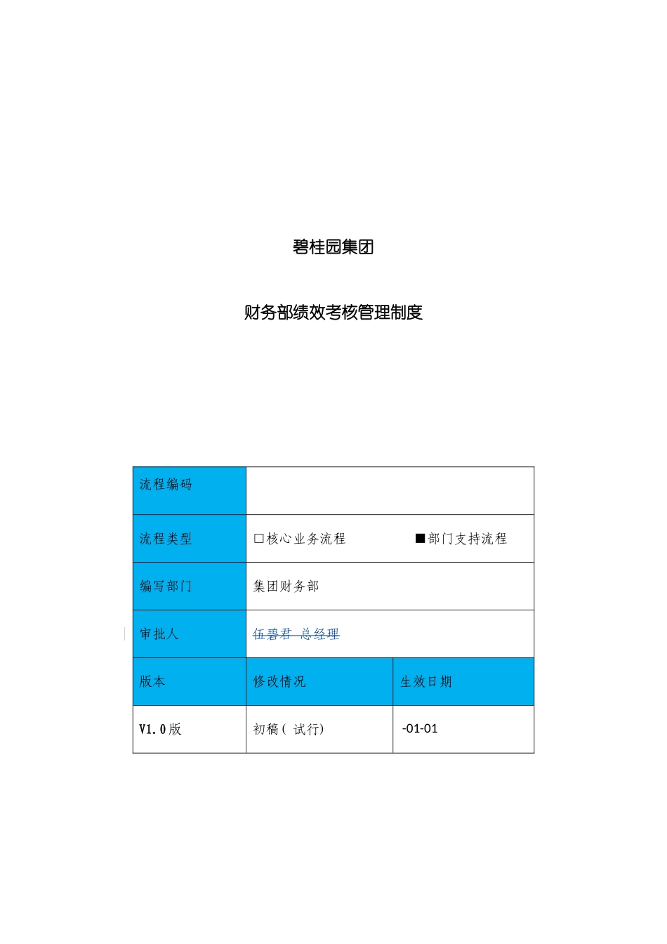 碧桂园集团财务部员工绩效考核管理制度模板_第2页