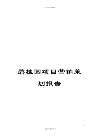 碧桂园项目营销策划报告
