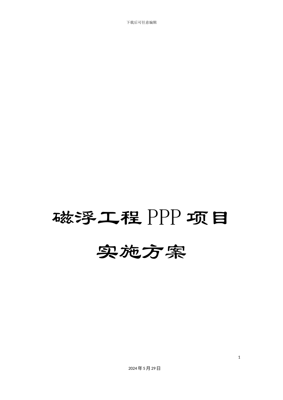 磁浮工程PPP项目实施方案_第1页