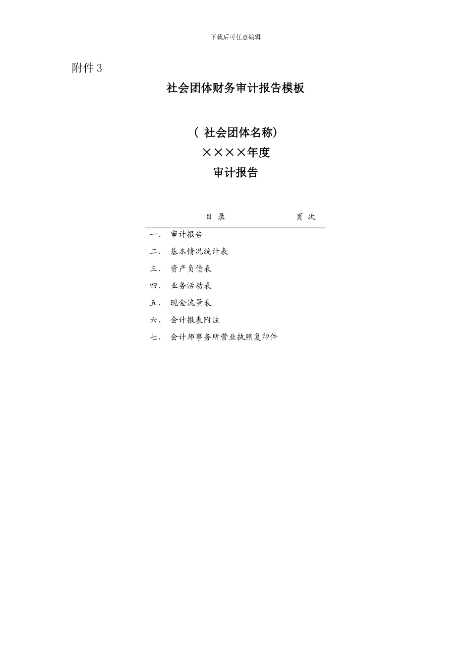 社会团体财务审计报告模板样本_第1页