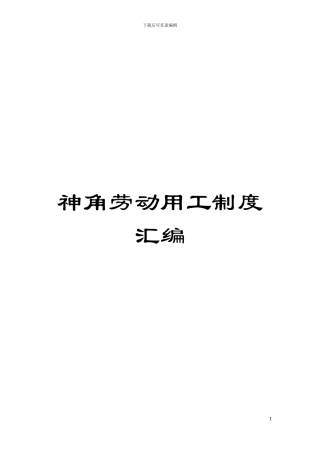 神角劳动用工制度汇编模板