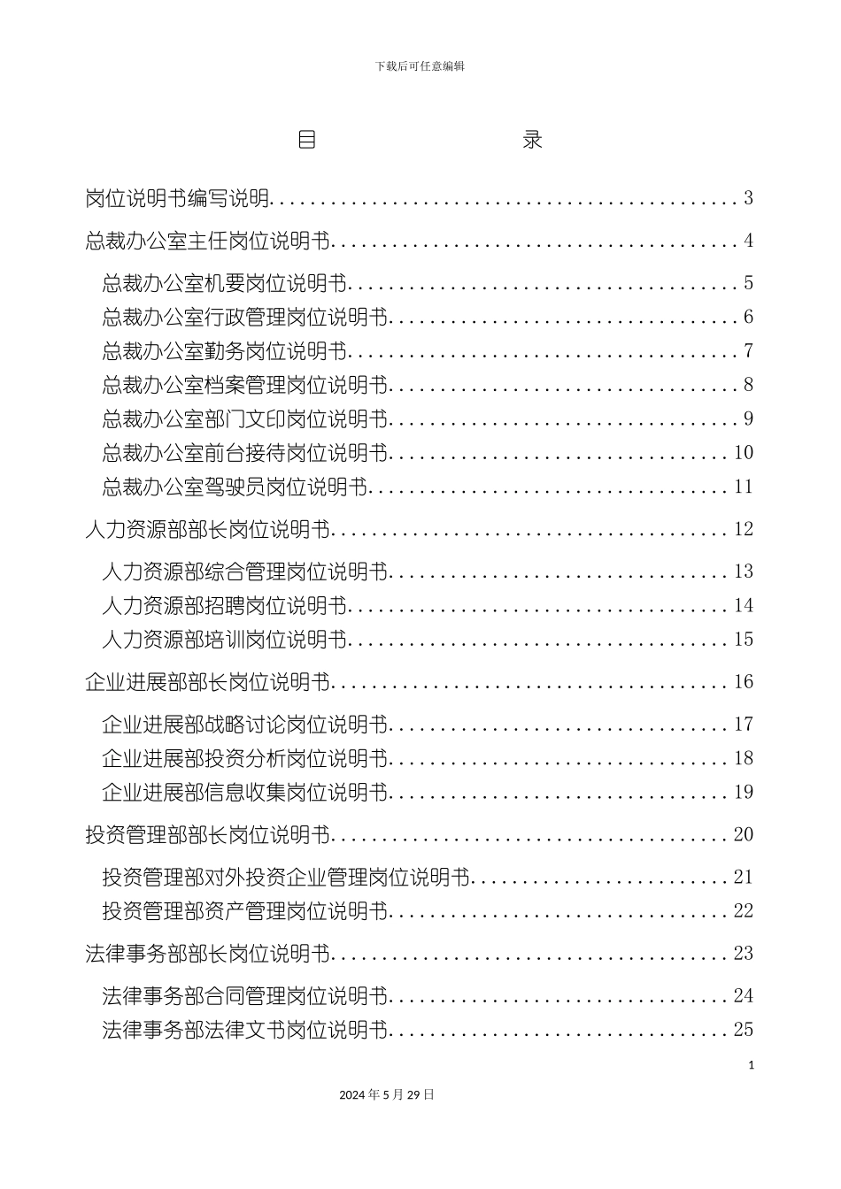 福建集团岗位说明书手册_第3页