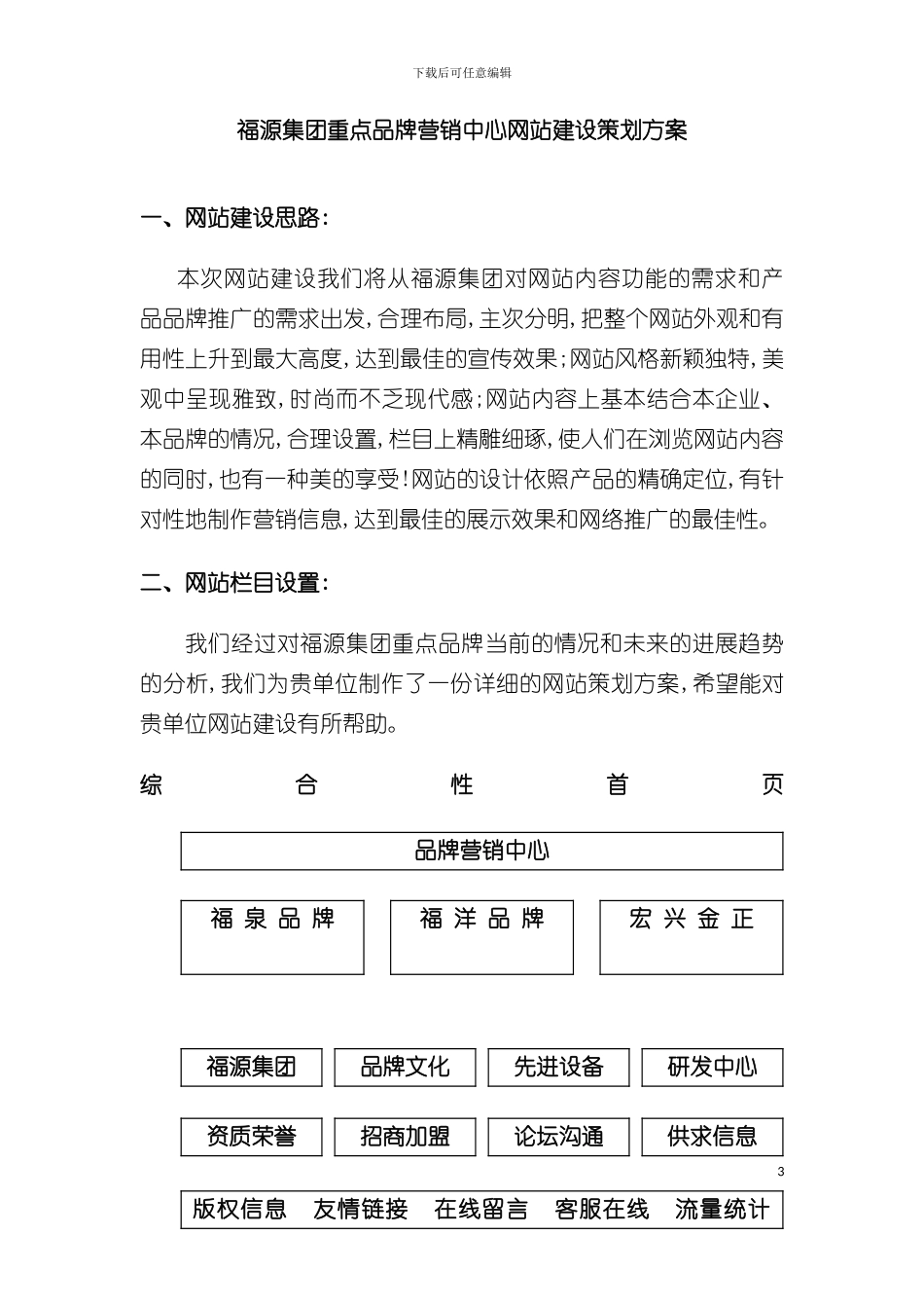 福源集团重点品牌营销中心网站建设策划方案_第3页