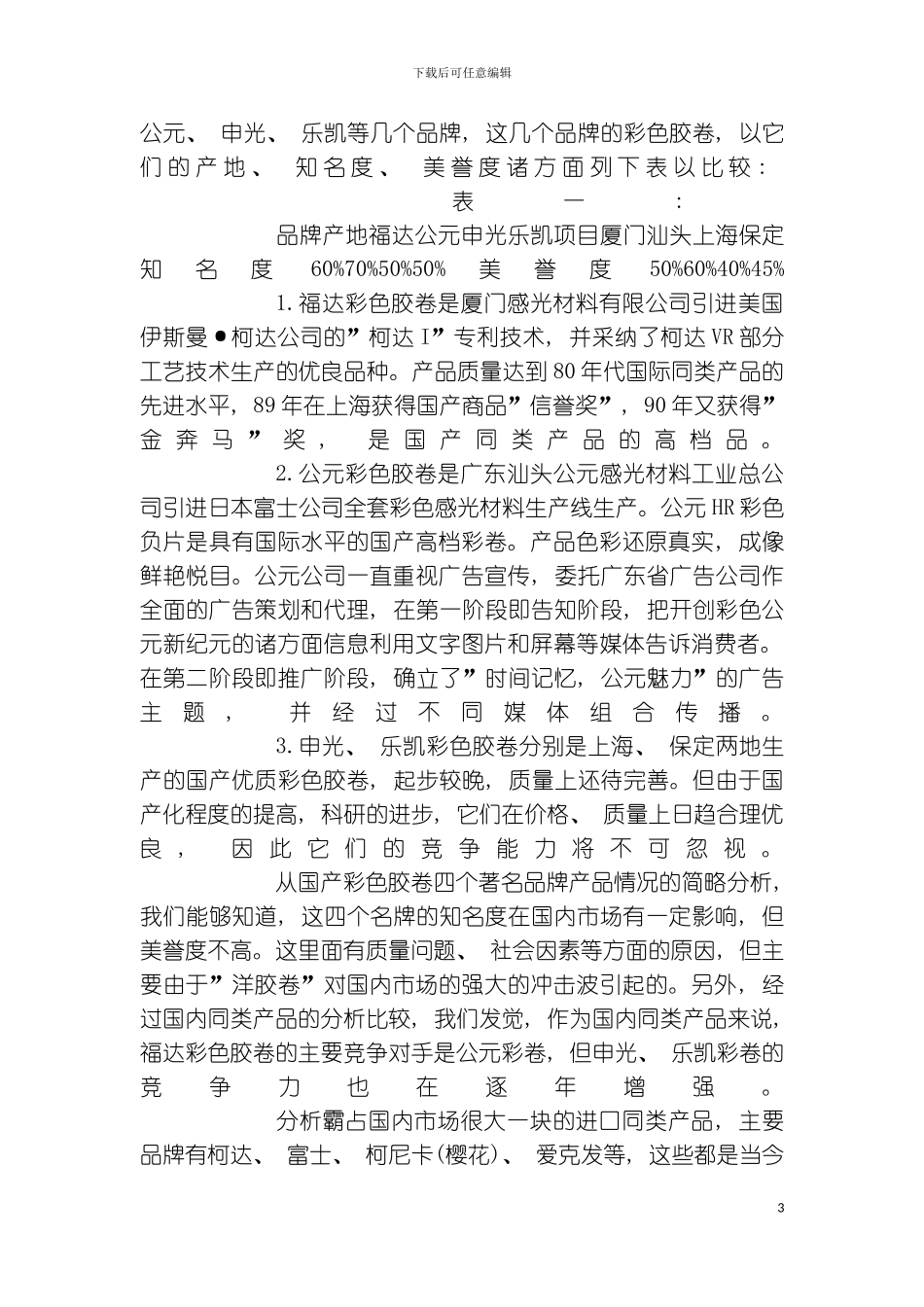 福达彩色胶卷广告策划模板_第3页
