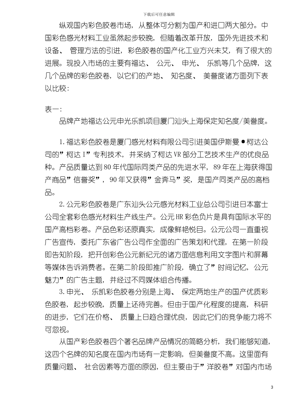 福达彩色胶卷广告策划书作品_第3页