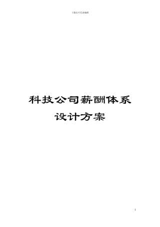 科技公司薪酬体系设计方案模板