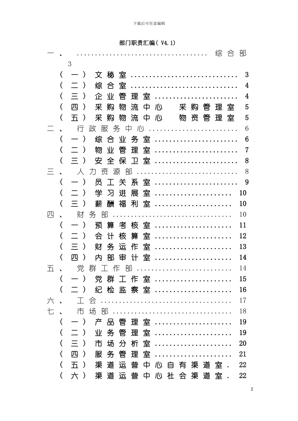 移动分公司部门分公司工作职责模板_第2页