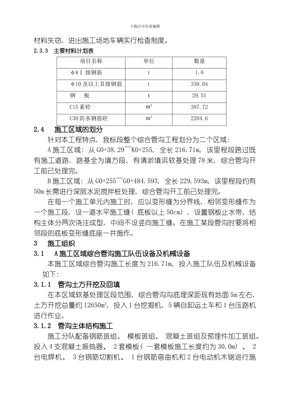 综合管沟施工技术总结模板_第3页