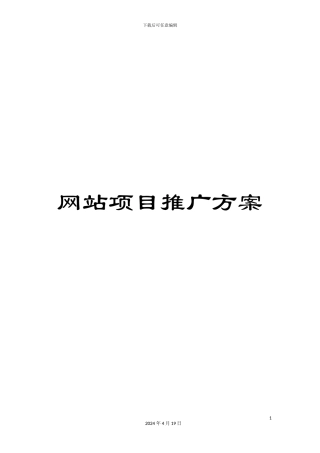 网站项目推广方案
