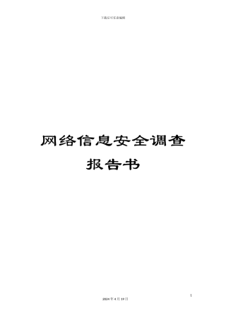 网络信息安全调查报告书