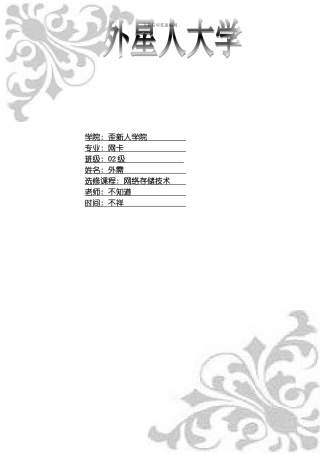 网络存储技术模板