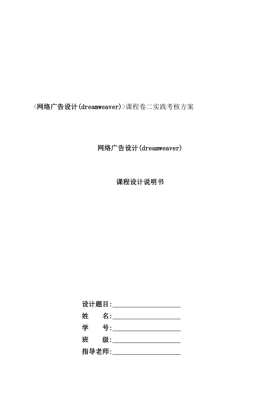 网络广告设计说明书_第2页