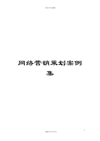 网络营销策划案例集