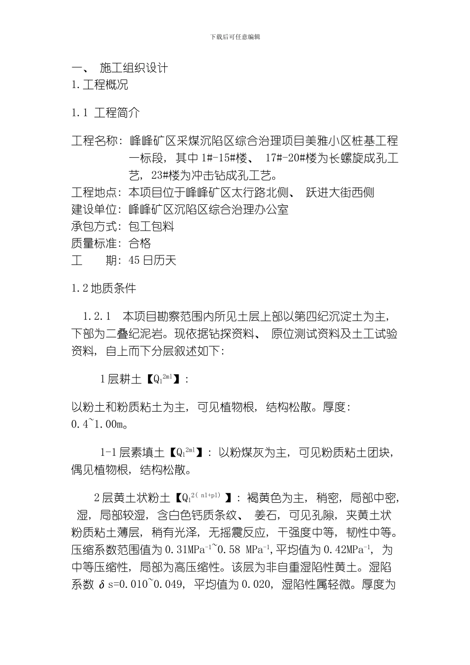 美雅桩施工方案模板_第1页