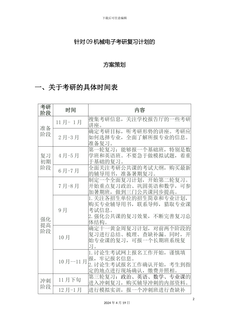 考研复习计划方案沃特十八_第2页