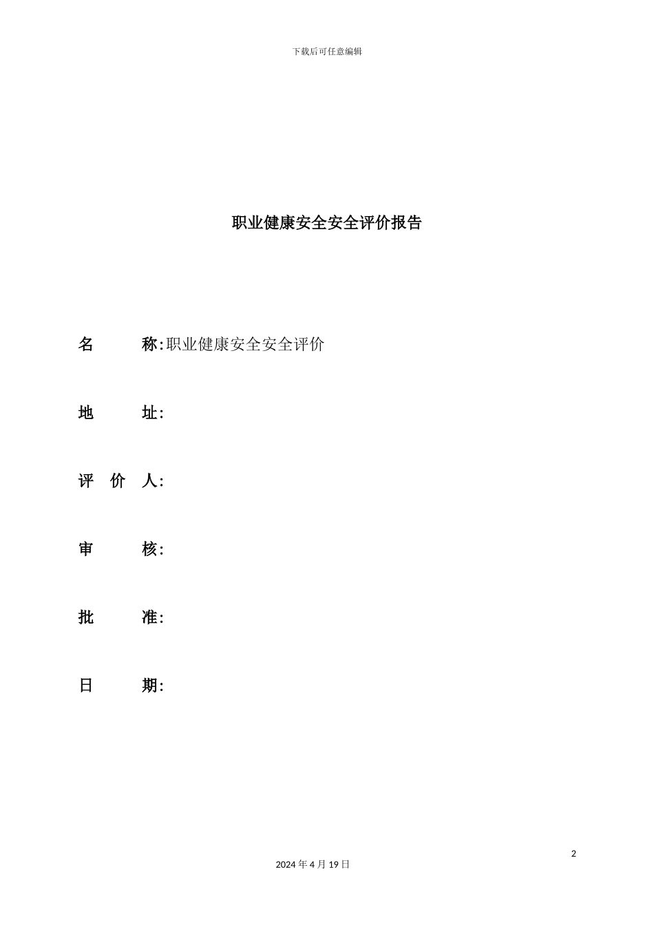 职业健康安全安全评价报告_第2页