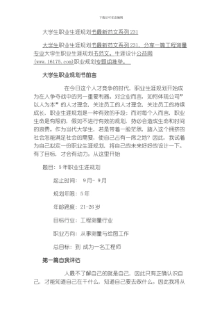 职业生涯规划化模板