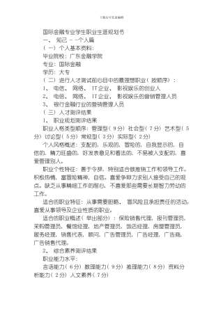 职业规划策划模板