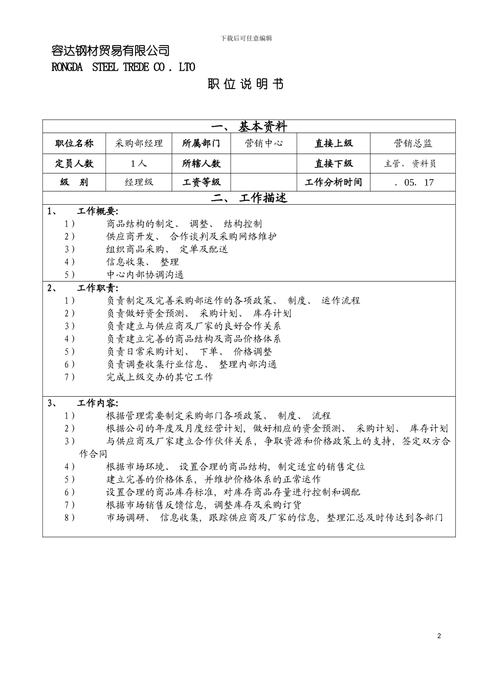 职位说明书模板_第2页